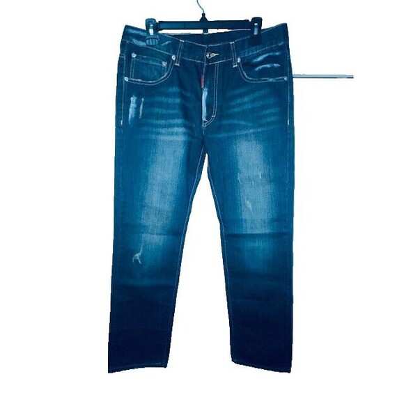 Dsquared2 Jeans Mens 50 Slim Fit Button Fly Distressed Paint Italy Fits 32x32 - Picture 2 of 16